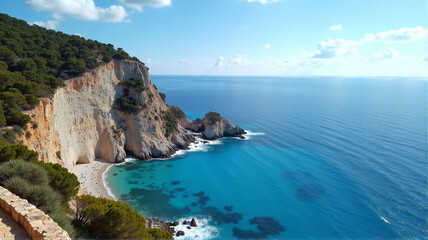 Obraz premium view of the coast of the mediterranean sea