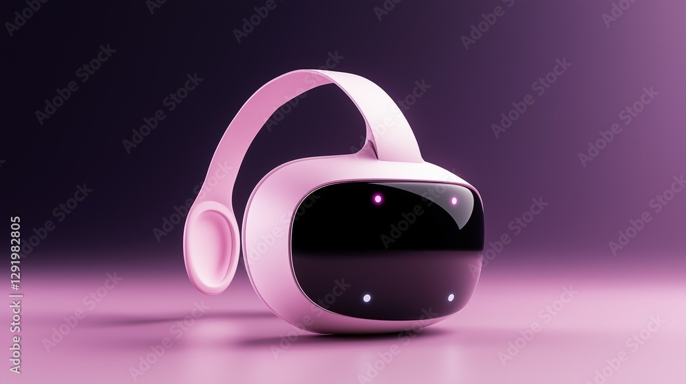 Poster 3d rendering of a futuristic-looking device with a pink and purple color scheme. the device has a ro
