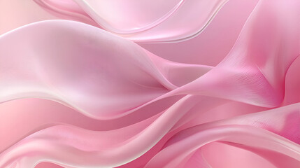Fototapeta premium Serene Pink Abstract: Gentle curves dance across a soft pink backdrop, creating a dreamy and ethereal atmosphere. The subtle textures and flowing lines evoke feelings of calmness and tranquility.