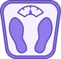 Colored Body Scale Icon. Vector Drawing. Bathroom Scale. Weight Loss. Gym and Sports Concept