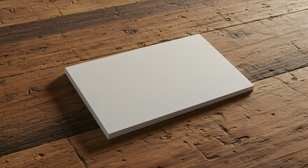 Fototapeta premium Thick blank business card wooden planks background rustic texture natural raw appearance