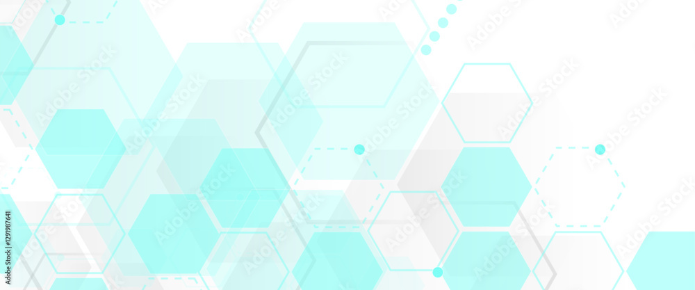 Aufkleber Vector hexagons pattern. Geometric abstract background with simple hexagonal elements. Medical, technology or science design