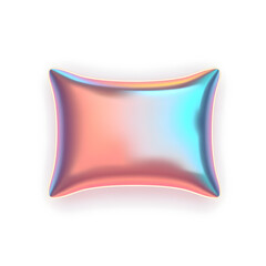 Pillow holographic 3D icon. neon symbol vector illustration isolated on white background. Generative AI