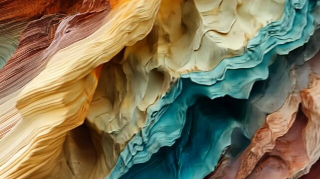 Colorful sandstone formations showcase intricate textures in natural landscape near canyon