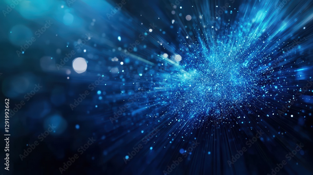 Poster abstract blue background with light effects creating a vibrant visual design for digital media use