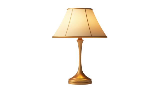 Elegant bedside lamp with a warm glow, cozy interior lighting, isolated on a white background