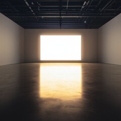 Interior of Empty Room with Light Panel