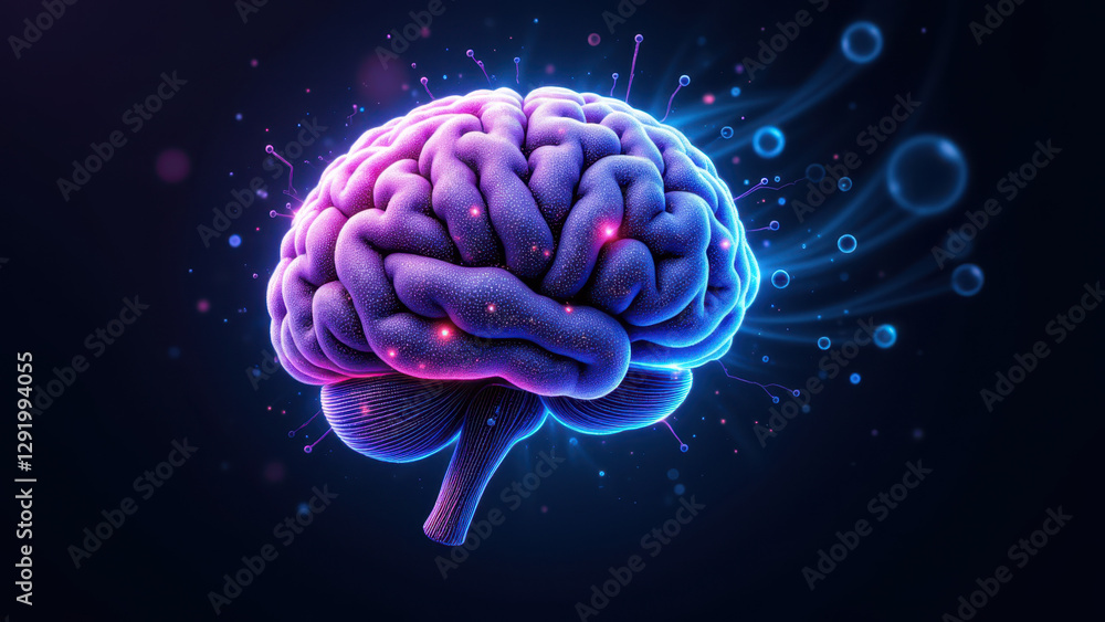 Poster the image showcases an artistic representation of artificial general intelligence with a vividly col