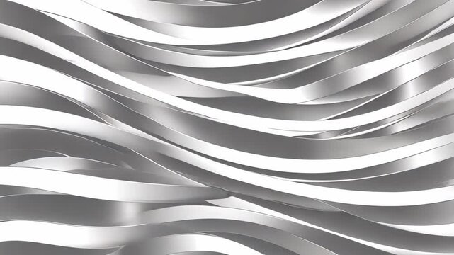 Wavy silver patterns create a modern and elegant abstract design suitable for various artistic applications