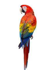 Obraz premium A Parrot's Pose: Capturing a Scarlet Macaw in a striking pose transparent png background