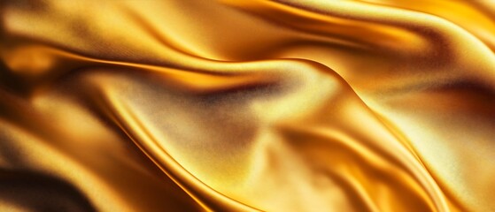 Fototapeta premium luxurious golden silk fabric with elegant smooth folds and rich texture