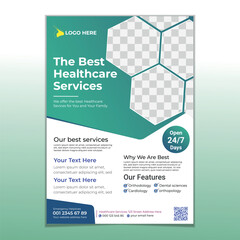 Title: new modern Corporate healthcare and medical flyer design cover a4 flyer design template for print