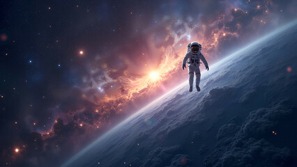 Obraz premium astronaut cosmos: futuristic space vision