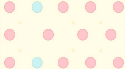 Polka dot pattern with pink/blue circles, neutral backdrop, for surface design or wallpaper