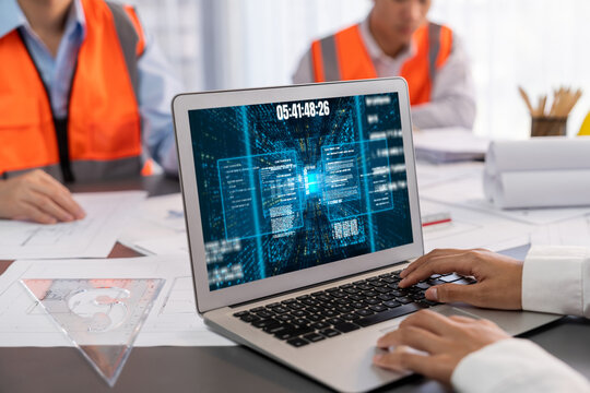 Software development or programming work with coding screen of various programming languages like HTML, Python, Java, and C brisk for new application development