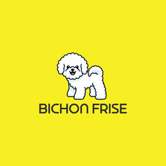 bichon frise dog pet logo design vector