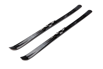Crossed Black Skis isolated on transparent background