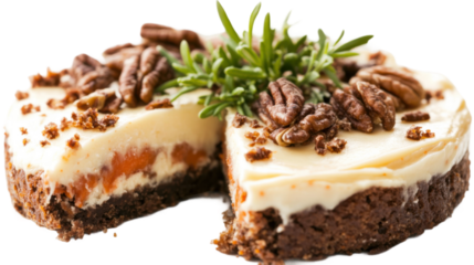Decadent carrot cake slice artisanal bakery food photography bright kitchen close-up indulgent dessert concept