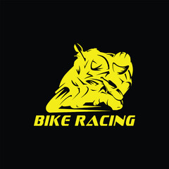 motorbike riding logo design vector