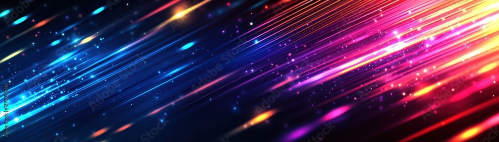 Poster abstract background featuring colorful lines and stars creating a vibrant and dynamic visual effect