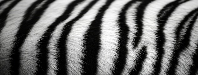 Closeup Zebra Fur Texture, Black and White Stripes