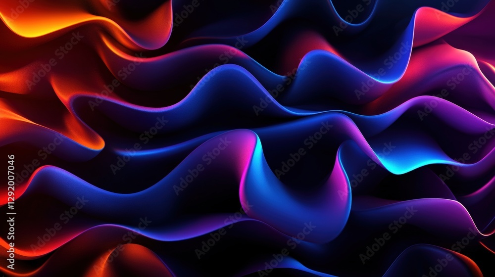 Poster abstract background featuring colorful wavy patterns and blurred photo elements in a vibrant composi