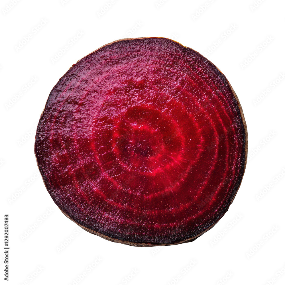 Poster slice of fresh beetroot isolated on transparent background showcasing vibrant color and texture, sli