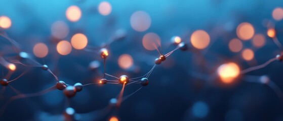 abstract network connection structure with glowing nodes