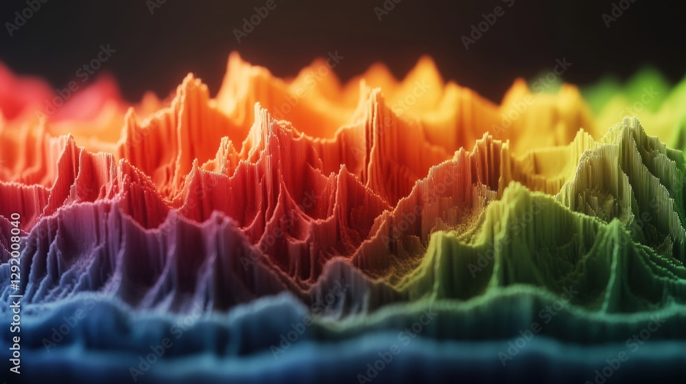 Aufkleber rainbow colored wave of paper creating a vibrant visual display with dynamic flowing movement