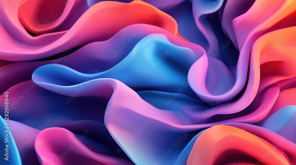 Poster Colorful abstract background with various geometric shapes and patterns in different colors