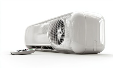 Air conditioning unit isolated on a white background, 3d illustration