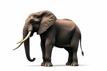 Obraz premium African elephant isolated on white background. Wild animal background