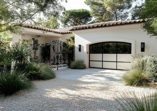 Porte de jardin en métal noir avec ouverture automatique