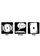 Poker jeu de carte eat sleep play as