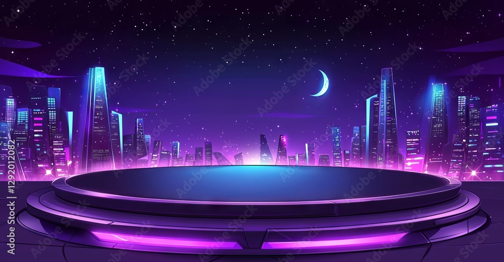 Poster a futuristic and virtual tv show background, perfect for fantasy concept tv shows or technology laun