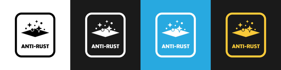 Anti-rust vector icon on different backgrounds.