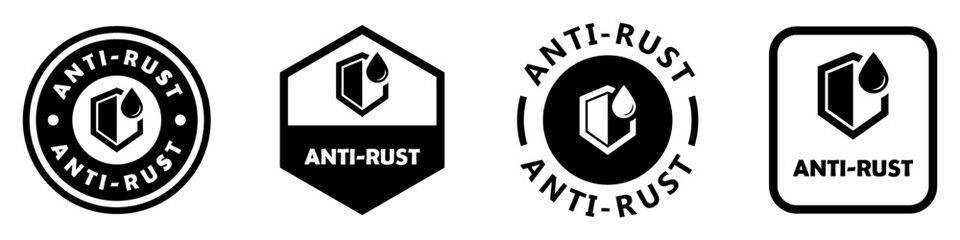 Icon for metal tools or items - Anti Rust. Vector isolated on white.