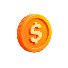 Fototapeta premium money coin with dollar sign with transparent background 