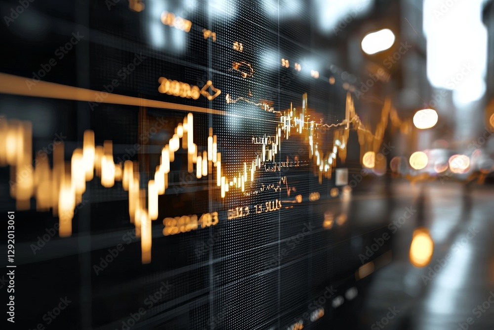 Poster analysis of financial indicators and stock market data presented in a statistical graph