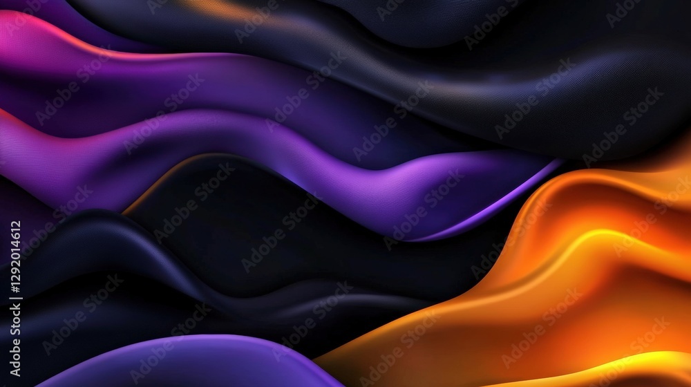 Poster abstract background with flowing wavy shapes in vibrant colors and subtle texture for design and art