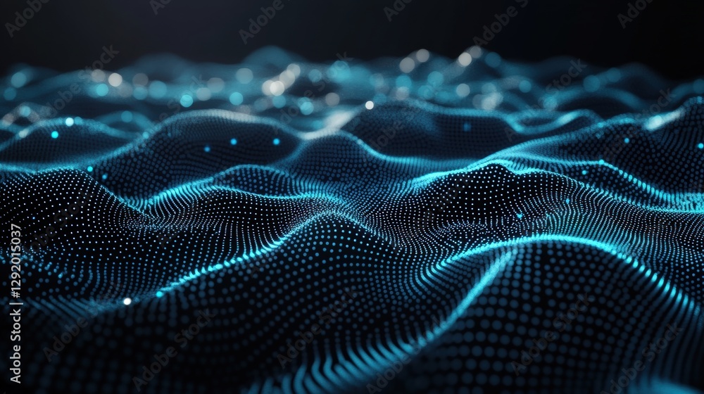 Poster blue abstract background featuring a pattern of dots for creative design or artistic projects