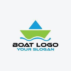 boat tourism traveling logo design vector