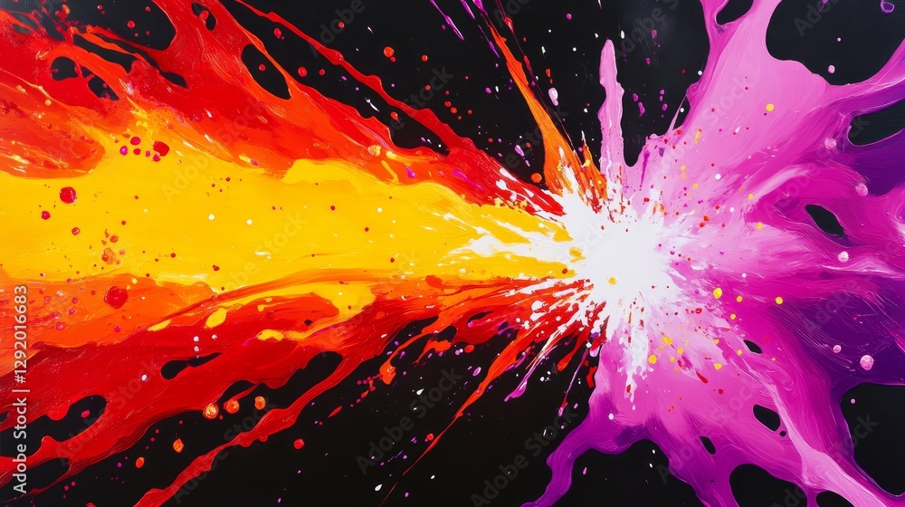 Poster vibrant color explosion abstract art - dynamic abstract painting featuring a vibrant explosion of or