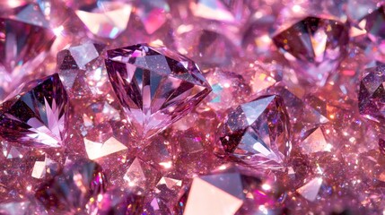 A pretty background with pink sparkles, glitters, and twinkles. It looks like a magical diamond surface, perfect for holidays and celebrations.