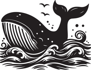 vector illustration of a whale