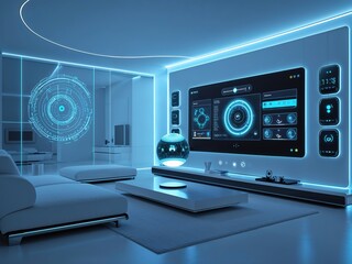 Inside a modern cyber security lab, glowing interfaces and holographic displays showcase state-of-the-art data protection tools. The sleek design emphasizes innovation and security