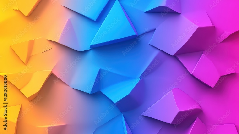 Poster colorful abstract background featuring 3d shapes and vibrant photographic elements in a dynamic comp