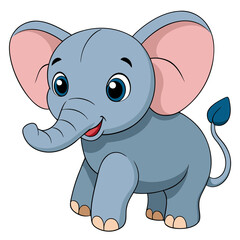 Naklejka premium Watercolor illustration of cute baby elephant