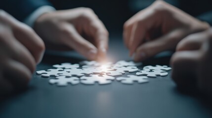 Teamwork Solving a Jigsaw Puzzle