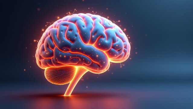 Illustration of an artificial brain with glowing edges, symbolizing advanced AI or AGI technology.